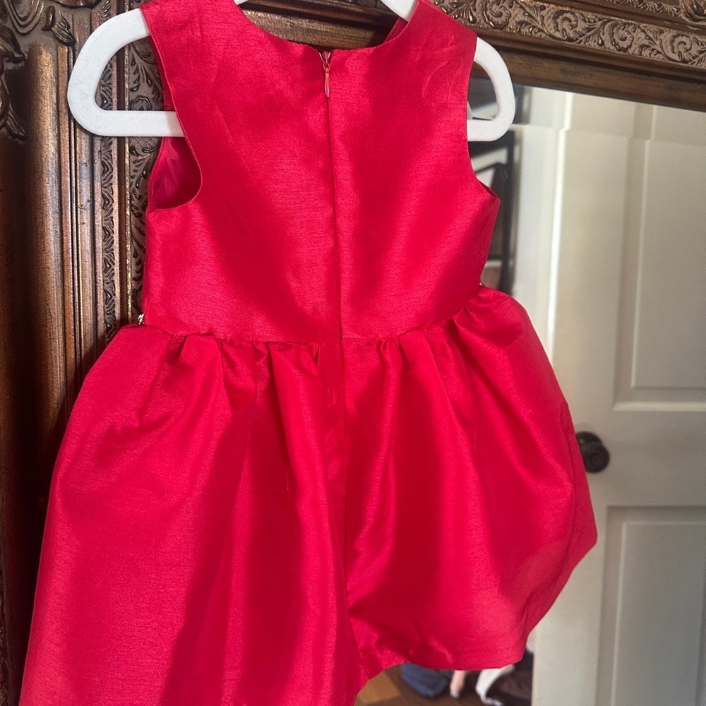 Elegant Red Girls 3T Dress with rhinestones Accent - Picture 2 of 7